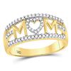 Image 1 : Diamond Mom Mother Heart Band Ring 1/4 Cttw 10kt Yellow Gold