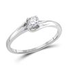 Image 1 : Diamond Solitaire Promise Bridal Ring 1/8 Cttw 10kt White Gold
