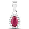 Image 1 : 0.62 ctw Ruby & White Diamond Pendant 14K White Gold - REF-23T4X