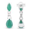 Image 3 : 1.03 ctw Emerald & Diamond Earrings 10K White Gold - REF-15T4X