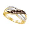 Image 1 : Round Brown Diamond Band Ring 1/3 Cttw 10kt Yellow Gold