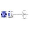 Image 2 : 0.66 ctw Tanzanite Earrings 14K White Gold - REF-15R4K