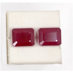 10.47ct  Ruby Match Pair Emerald Cut