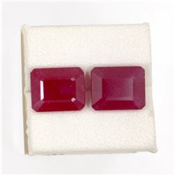 10.92ct  Ruby Match Pair Emerald Cut