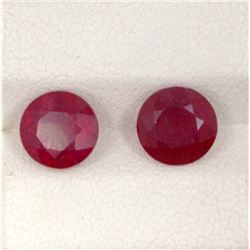 4.45ct  Ruby Round Match Pair Round Cut