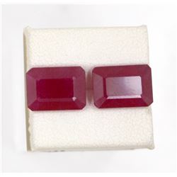 13.03ct  Ruby Match Pair Emerald Cut