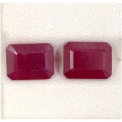 7.74ct  Ruby Match Pair Emerald Cut