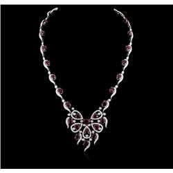 GIA 31.22CT Natural Burma RUBY  18K WHITE GOLD NECKLACE