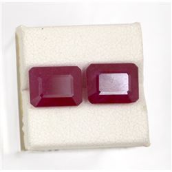10.9ct  Ruby Match Pair Emerald Cut