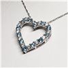 Image 2 : SILVER BLUE TOPAZ CUBIC ZIRCONIA HEART SHAPED
