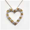 Image 1 : SILVER NATURAL CITRINE CUBIC ZIRCONIA HEART