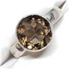 Image 1 : SILVER SMOKEY QUARTZ (5.1GM)  RING (~SIZE 8)