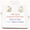 Image 2 : 14K YELLOW GOLD DIAMOND(0.02CT)  EARRINGS