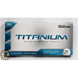 BOX OF 18 GOLF BALLS TITANIUM WILSON GOLF BALLS