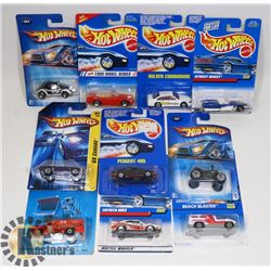 BOX OF 10 ASSORTED HOT WHEELS COLLECTIBLES