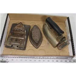 2 OLD IRONS &  ONE BASE