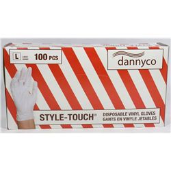NEW DANNYCO SIZE L DISPOSABLE VINYL GLOVES