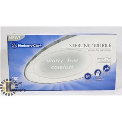 1 BOX OF  MEDIUM  SIZED EXAM GLOVES - KIMBERLY