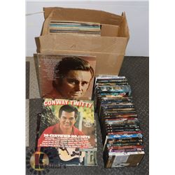 BOX OF RECORDS AND DVDS