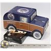 Image 1 : VINTAGE  OILERS METAL TRUCK BANK AND COMPLETE LOT