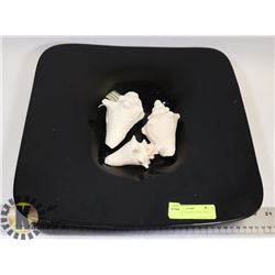 BLACK CENTER PIECE BOWL WITH SEASHELLS