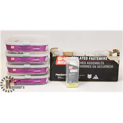 FLAT OF FASTENERS INCLUDING GRIP RITE TRIM SCREWS