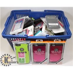 BASKET OF ASSORTED CELL PHONE CASES