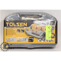 NEW 9 PC BI-METAL HOLE SAW SET. TOOLS