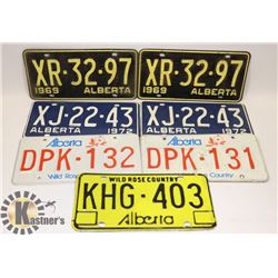 BOX OF VINTAGE ALBERTA LICENSE PLATES