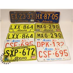 BOX OF VINTAGE ALBERTA LICENSE PLATES