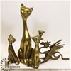 Image 1 : COLLECTION OF BRASS 3 PIECE CATS