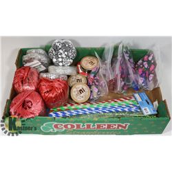 FLAT OF CRAFTING SUPPLIES INCLUDING RIBBON