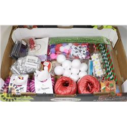 LARGE FLAT OF ASSORTED CRAFTING SUPPLIES
