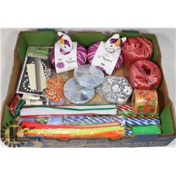 FLAT OF ASSORTED CRAFTING SUPPLIES