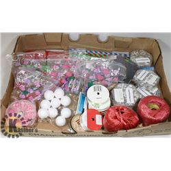 FLAT OF ASSORTED CRAFTING SUPPLIES