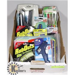 FLAT OF ASSORTED OFFICE SUPPLIES