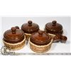 Image 1 : FOUR LIDDED ONION SOUP/CHILI BOWL WITH BASKETS