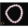 Image 1 : #78-PINK ROSE QUARTZ BEAD BRACELET 8mm/7.5"