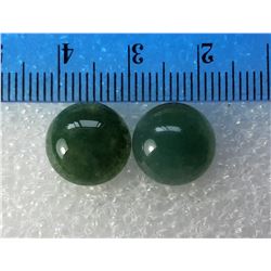 1LOT OF 2 MATCHED ROUND JADE GEMSTONE,