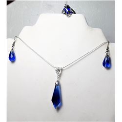 SUITE OF COBALT BLUE CZ JEWELRY