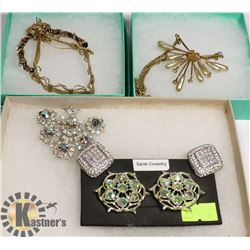 BOX OF UNUSUAL VINTAGE JEWELRY