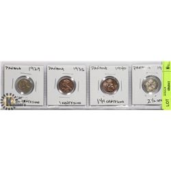 PANAMA 1929,1935.1940 SILVER COINS