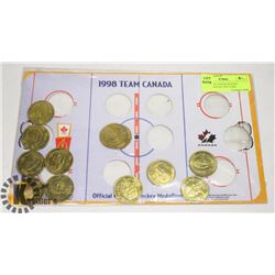 1998 TEAM CANADA HOCKEY MEDALLION SET INCLUDES