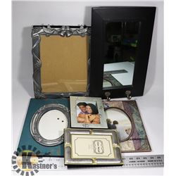 LOT OF PICTURE FRAMES & WEDDING BOOK