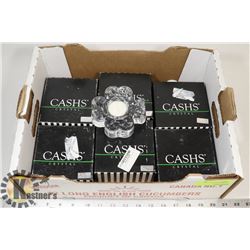 FLAT OF CRYSTAL CANDLE HOLDERS