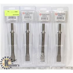 LOT OF 4 CHICAGO PNEUMATIC AIR CHISEL BITS