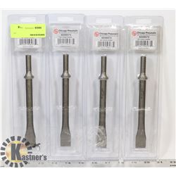 LOT OF 4 CHICAGO PNEUMATIC AIR CHISEL BITS