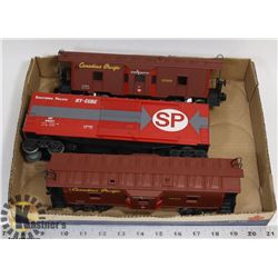 LOT OF THREE TRAIN CARS