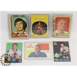 LOT OF 6 VINTAGE HOCKEY CARDS INCLUDING BOBBY