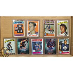 LOT OF 9 VINTAGE HOCKEY CARDS INCLUDING HAREY